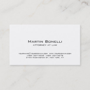 Modern Simple Minimalist White Business Card