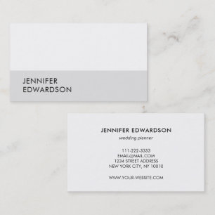Modern simple minimalist white gray professional business card