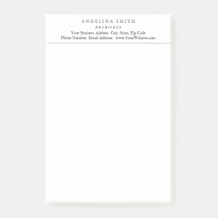 Modern Simple Minimalist White Professional Post-it Notes