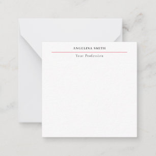 Modern Simple Minimalist White Red Professional Card