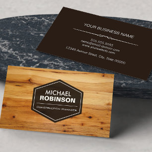 Modern Simple Minimalist Wood Grain Look Business Card
