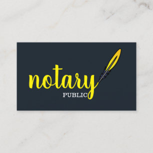 Modern Simple Mobile Notary Public Elegant Script Business Card