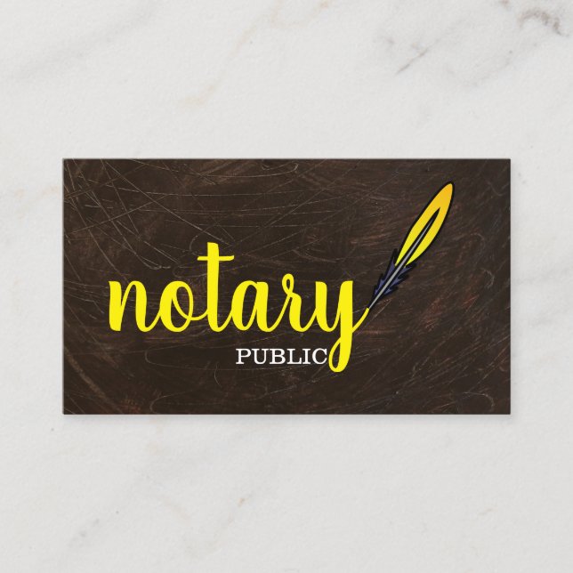 Modern Simple Mobile Notary Public Elegant Script  Business Card (Front)