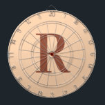 Modern Simple Monogram Beige Brown Dartboard<br><div class="desc">This is a simple, modern, personalised monogram design. This stylish design is in trending beige and terracotta / brown with stylish typography. It's perfect for a personalised gift or ideal as a new addition to your games room. Simply add your initial letter by typing it into the personalise this text...</div>