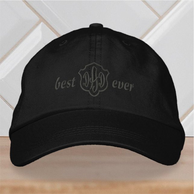 Modern Simple Monogram Best Dad Ever Embroidered Hat (Creator Uploaded)