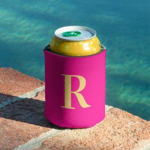Modern Simple Monogram  Can Cooler