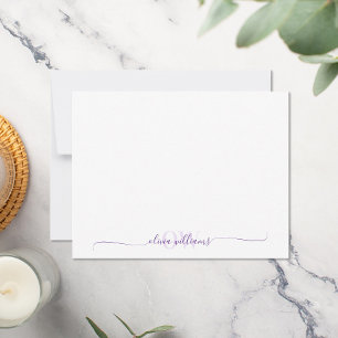 Modern Simple Monogram Elegant Script Name Card
