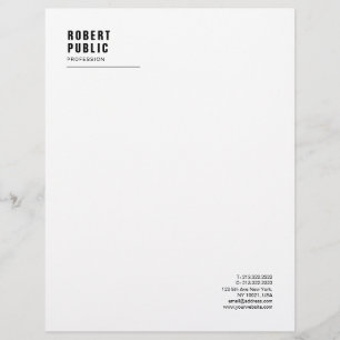 Modern Simple Monogram Elegant White Professional Custom Letterhead