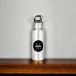 Modern Simple Monogram Handwriting Name 710 Ml Water Bottle<br><div class="desc">Modern monogram combined with handwriting font.</div>