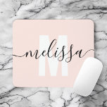 Modern Simple Monogram Handwriting Name Mouse Mat<br><div class="desc">Modern monogram with handwriting name.</div>