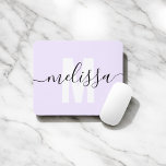 Modern Simple Monogram Handwriting Name Mouse Mat<br><div class="desc">Modern monogram with handwriting name.</div>