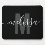 Modern Simple Monogram Handwriting Name Mouse Mat<br><div class="desc">Modern monogram with handwriting name.</div>