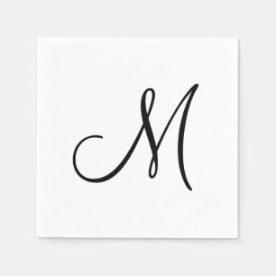 Modern Simple Monogram Initial  Napkin
