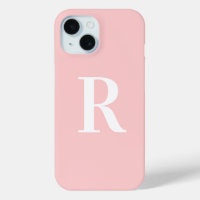 Modern Simple Monogram Pink