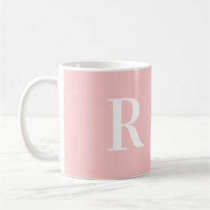 Modern Simple Monogram Pink Coffee Mug
