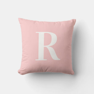 Modern Simple Monogram Pink Cushion