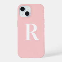 Modern Simple Monogram Pink