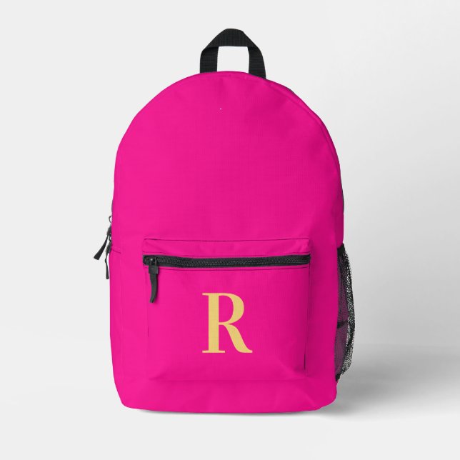 Modern Simple Monogram Printed Backpack (Front)