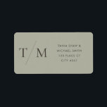 Modern Simple Monogram Sage Mix & Match Wedding Label<br><div class="desc">Simple modern monogram wedding return address stickers with modern text and contemporary design, featuring a sage green background and text in warm black-grey. This modern return address sticker for wedding invitations is part of my Mix and Match Wedding Stationery Collection, featuring all matching background and font colours - simply mix...</div>