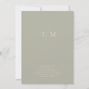 Modern Simple Monogram Sage Sand Mix & Match Save The Date