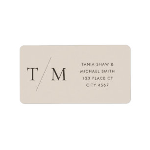 Modern Simple Monogram Sand Mix & Match Wedding Label