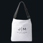 Modern Simple Monogram Wedding Couple Large Crossbody Bag<br><div class="desc">Modern Elegant Simple Template Wedding Monogram Couple Initials Add Text Upload Image,  Photo,  Minimalist Accessories / Bags & Wallets / Handbags / Large Crossbody Bags / Shopping Bag / Cross-Body Bag / Tote Bag.</div>