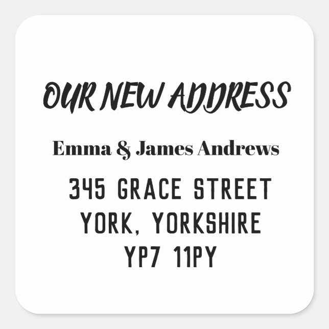 Modern Simple Moving Announcement Square Sticker (Front)