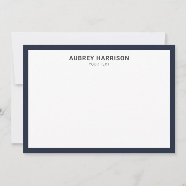Modern Simple Navy Blue Card (Front)