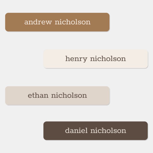 Modern Simple Neutral Waterproof Name Labels (Group)