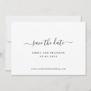 Modern Simple Non Photo Minimalist Elegant Wedding Save The Date