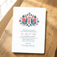 Modern Simple Nordic Folk Art Christmas Dinner Inv