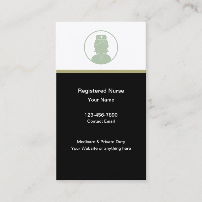 Modern Simple Nurse Business Cards Template (Front)