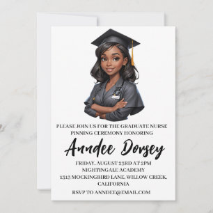 modern simple nursing pinning ceremony invitations