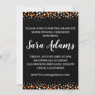 modern simple nursing pinning ceremony invitations