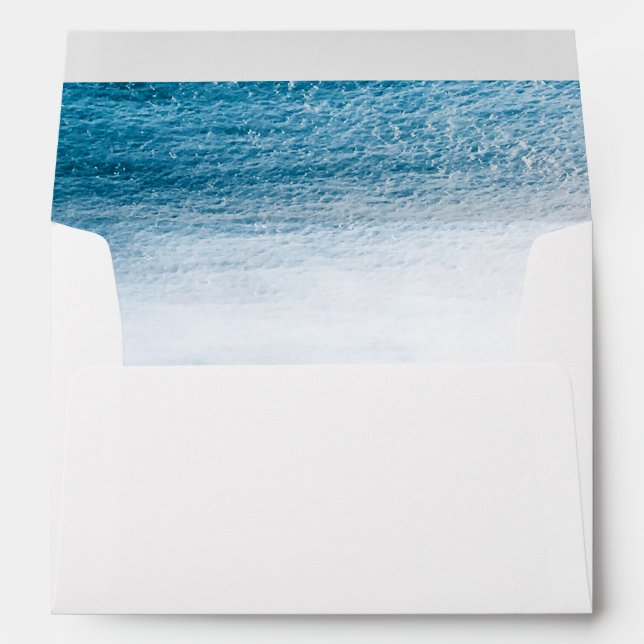 Modern Simple Ocean Beach Seaside Wedding Envelopes (Back (Bottom))