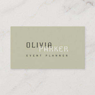 Modern Simple Olive Minimalist Business Card