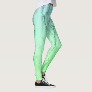 Modern simple ombre pastel blue mint green leggings
