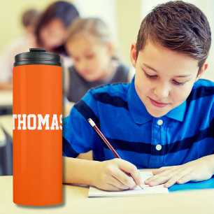 Modern Simple Orange Personalised Kindergarten Thermal Tumbler
