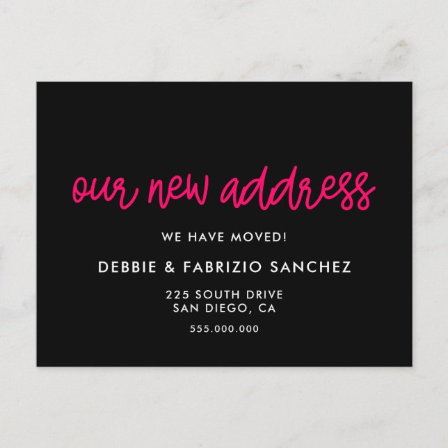 Modern & simple Our new address Postcard (Front)