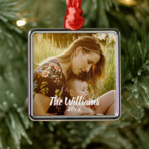 Modern Simple Overlay Gifts Personalized Photo Metal Tree Decoration