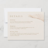 Modern Simple Palm Leaves Detail Card