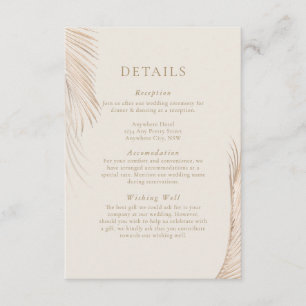 Modern Simple Palm Leaves Enclosure Card