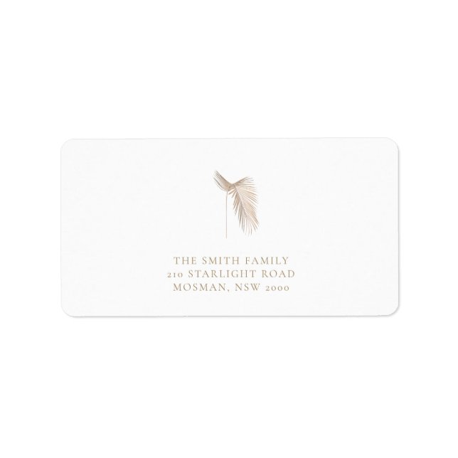 Modern Simple Palm Leaves Return Address Label (Front)