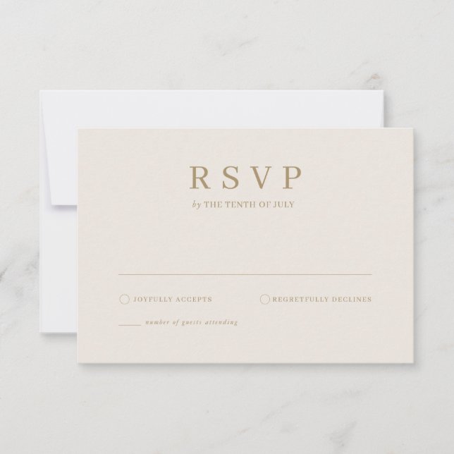 Modern Simple Palm Leaves RSVP card (Front)