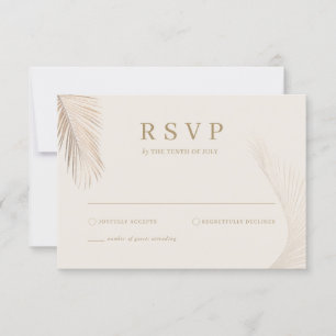 Modern Simple Palm Leaves RSVP card