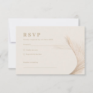 Modern Simple Palm Leaves RSVP Reply Card