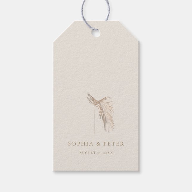 Modern Simple Palm Leaves Thank You Tag (Front)