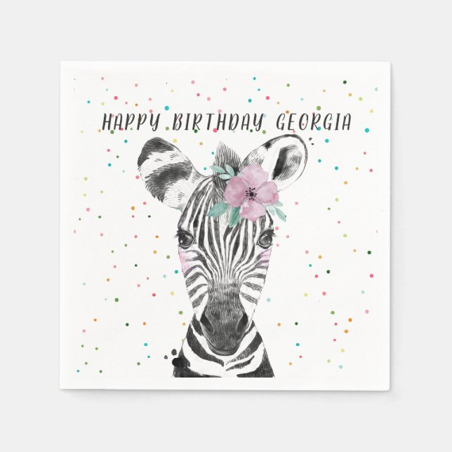 Modern Simple Party Animal Birthday Personalised Napkin (Front)