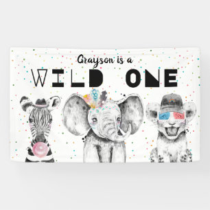 Modern Simple Party Animal Birthday Welcome Sign