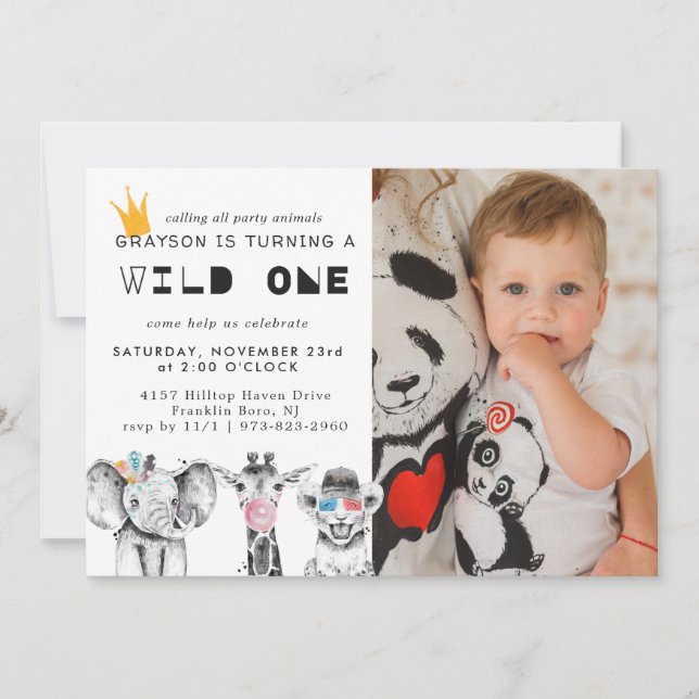 Modern Simple Party Animal Invitation (Front)